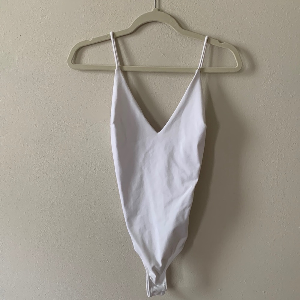 Free People Intimate Oneside White Bodysuit